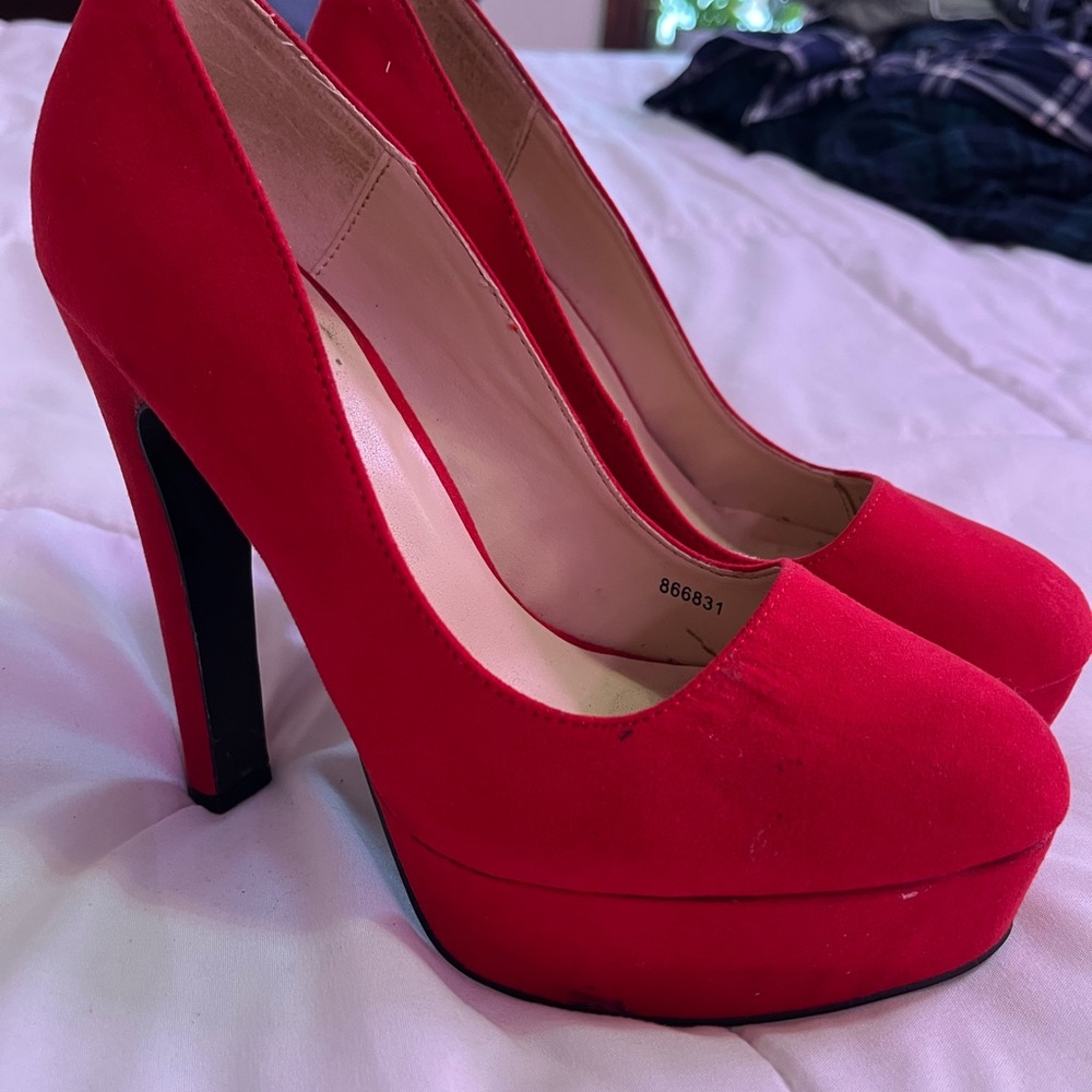 Charlotte Russe Red Heels, fit like a 7.5
